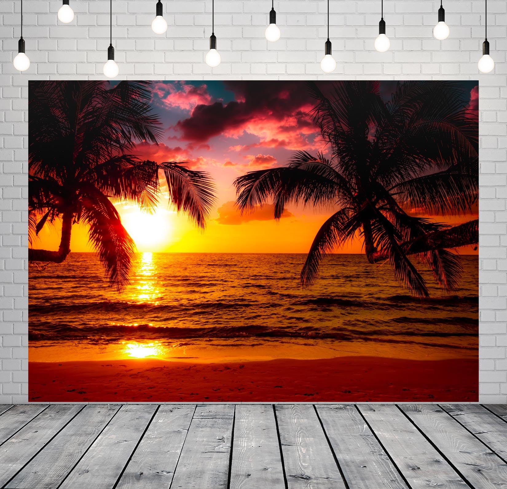 Amazon.com: Loccor 10x8 Fabric Seaside Sunset Backdrop Hawaii